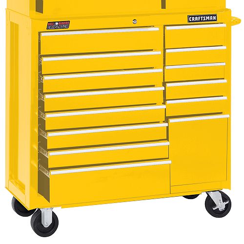 Craftsman 14-Drawer Mobile Tool Cart  40-3/4 in. Wide  Ball Bearing  Yellow Best Price