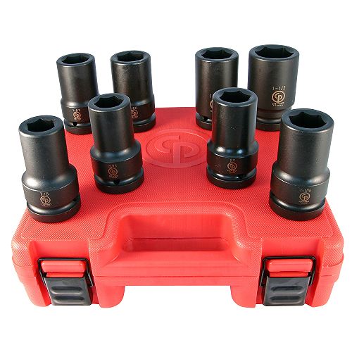 Chicago Pneumatic 8 pc. SAE Deep Impact Sockets, 1 in. Drive 