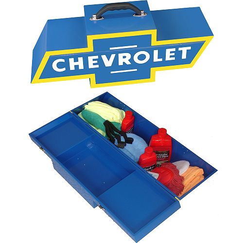GoBoxes Chevy Bowtie Metal All-Purpose Box - Blue and Yellow Best Price