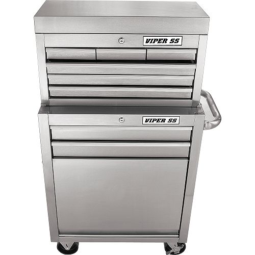 Viper Tool Storage 8-Drawer Roll-Away  Stainless Steel Combo Best Price