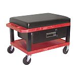 H. Wilson H. Wilson Mobile Mechanics Seat with Storage - Red - 87695