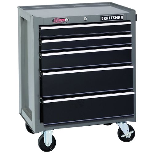 Craftsman 26 in. 5-Drawer Ball-Bearing Roll-Away - Platinum/Black Best Price