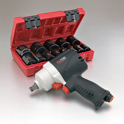 Chicago Pneumatic 1 2 in. Impact Wrench with 13-piece Inch Socket Set 