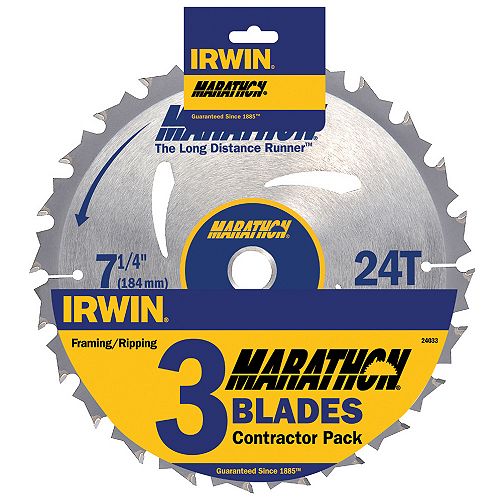 Irwin 7-1 4 in. Marathon Saw Blades, 24T, 3 pk. 