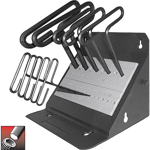 Eklind Standard Grip Hex T-Key Set, 6 inch Series, 10 keys: 3/32 to 3/8 Inch & Stand