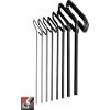 Standard Grip Hex T-Key Set, 9 inch Series, 8 keys: 3/32 to 1/4 Inch & Pouch