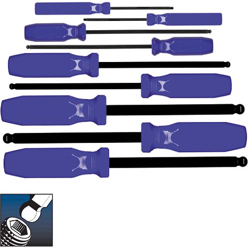 Eklind Ball-Hex Screwdriver Set  9 keys: 1.5 to 10 mmand Pouch Best Price