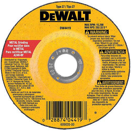 DeWalt 4-1 2 in. x 1 8 in. x 5 8 in. - 11 High Performance Metal Grinding Wheel