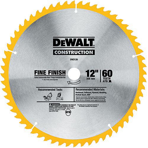DeWalt 12 in. 60T Fine Finish Saw Blade, Series 20 