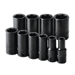 SK 10 Pc 3/8'' Dr. 6 Pt Semi-Deep Fractional High Visibility Impact Socket Set - 4060