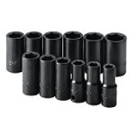 SK 12 Pc 3/8'' Dr. 6 Pt Semi-Deep Metric High Visibility Impact Socket Set