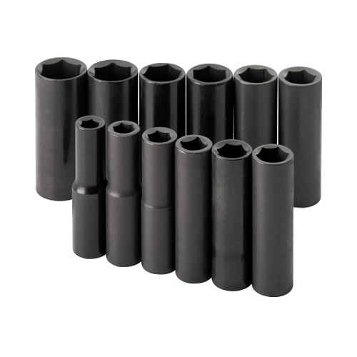 SK 12 Pc 3/8 Drive 6 Point High Visibility Deep Metric Impact Socket Set Best Price