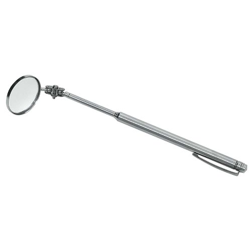 KD Tools 1-1 4 in. Round Magnifying Mirror with Pocket Clip and Telescoping Handle