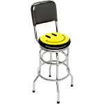 On The Edge Marketing 30.5 in. Two-Ring Barstool with Swivel & Backrest, Bullseye