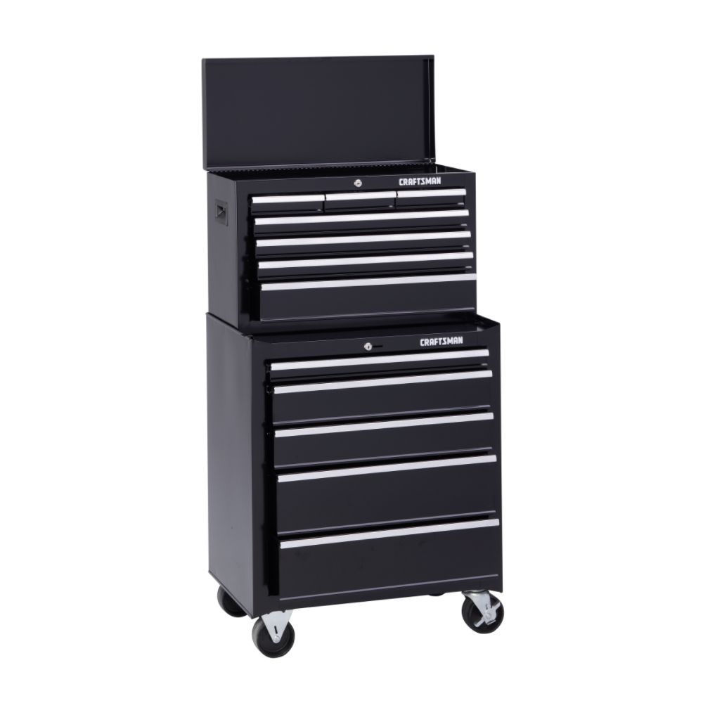 Craftsman 12 Drawer, 26 in. Combo - Black