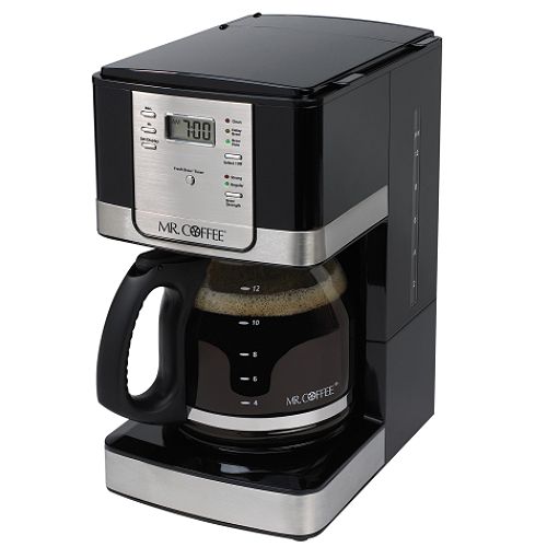Mr. Coffee 12 Cup, Stainless Steel and Black, Programmable Coffeemaker - JWX27