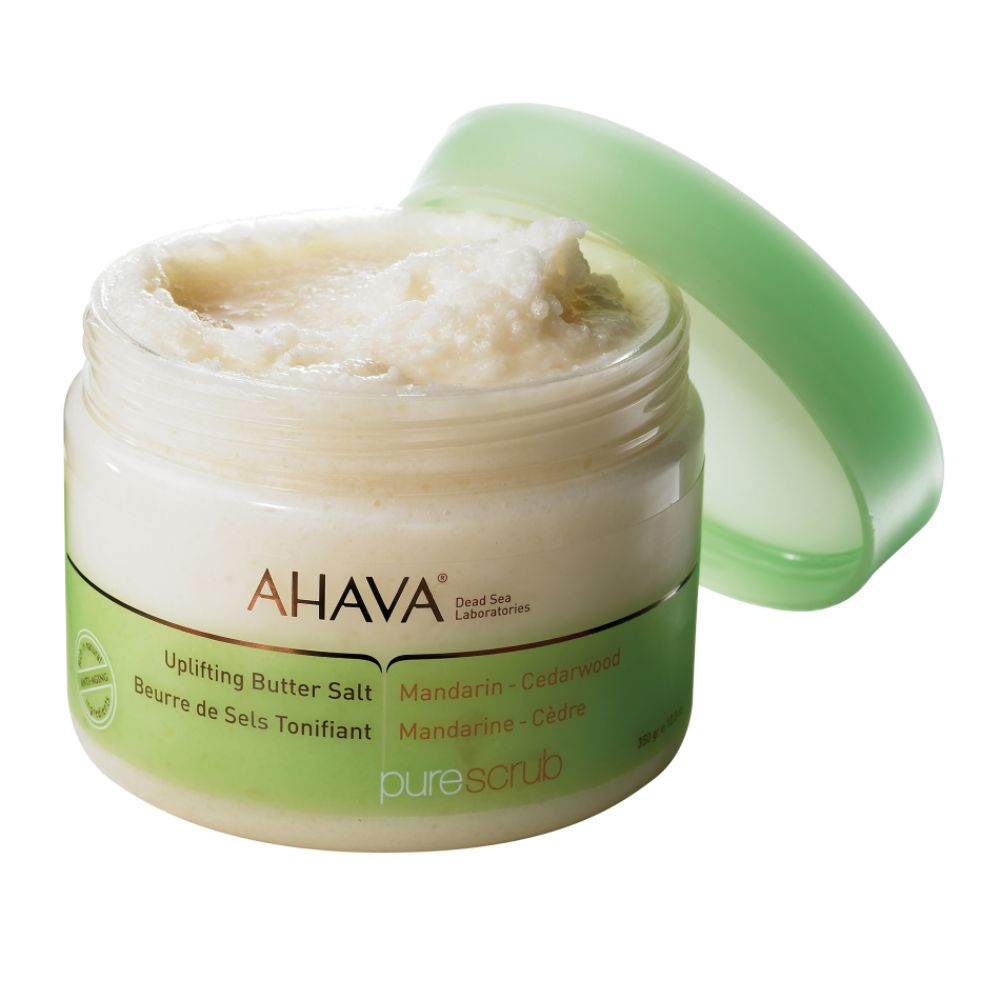 Ahava Pure Spa Uplifting Butter Salt - Mandarin/Cedar Wood - 12.3 oz.