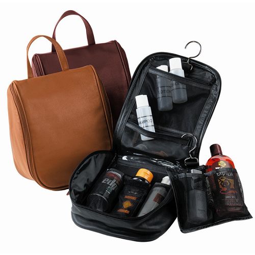 Royce Leather Toiletry Bag with Removable Pouch