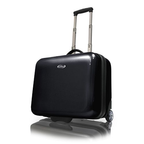 U.S. Traveler Manhattan Ultra Lightweight Rolling Overnighter/Laptop Briefcase in Black