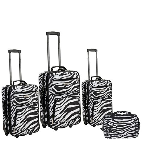 Rockland 4PC ZEBRA LUGGAGE SET