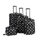 Rockland 4PC BLACK DOTS LUGGAGE SET