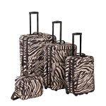 Rockland 4PC BROWN ZEBRA LUGGAGE SET