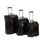 Rockland 3 PIECE CROCODILE STYLE LUGGAGE SET
