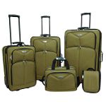 Dockers 5 Piece Stone Harbor II Luggage Set - Khaki