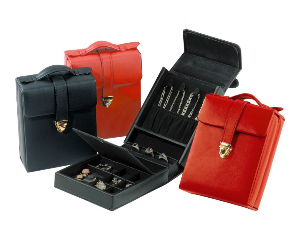 Royce Leather Ladies Pocketbook Jewelry Case - Red