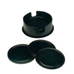Royce Leather 6 Leather Coasters in Leather Holder by Emporium Leather Co.