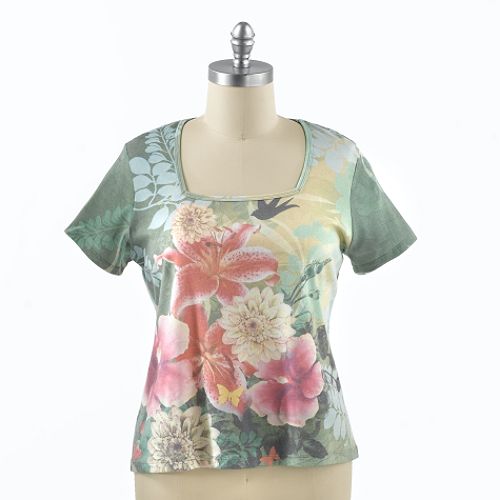SuZee T Women's Plus Short Sleeve Squareneck Sublimation Tee