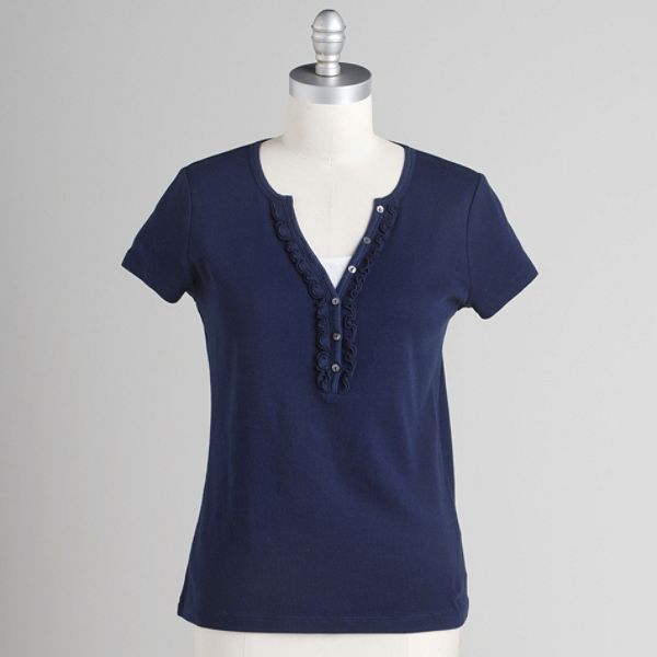 Carolyn Taylor Women's Short Sleeve Ruffle Top - Petite