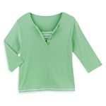 Classic Elements Women's Plus Layered Dot Big Button Tee