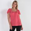 Petite Cap Sleeve Jewel Neck Tee