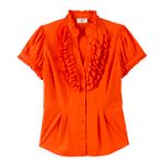 Apostrophe Petite Short Sleeve Ruffle Woven
