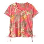 Classic Elements Petite Short Sleeve Side Rouch Shirt