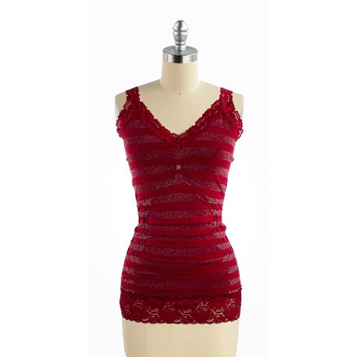 Runners Juniors Plus Lurex Stripe Lace Cami