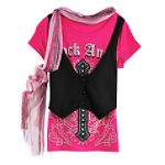 Ikeddi Juniors Plus Layered Scarf Screen Tee with Vest
