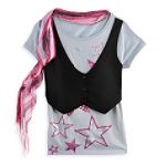 Ikeddi Juniors Plus Layered Scarf Screen Tee with Vest