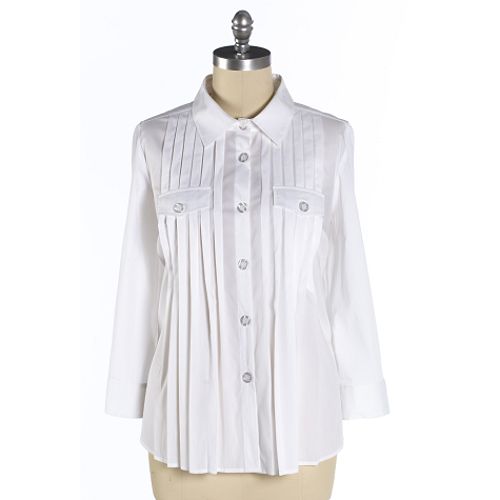 Uniform JPR Women's Plus 3/4 Sleeve Pleated Roll Tab Shirt