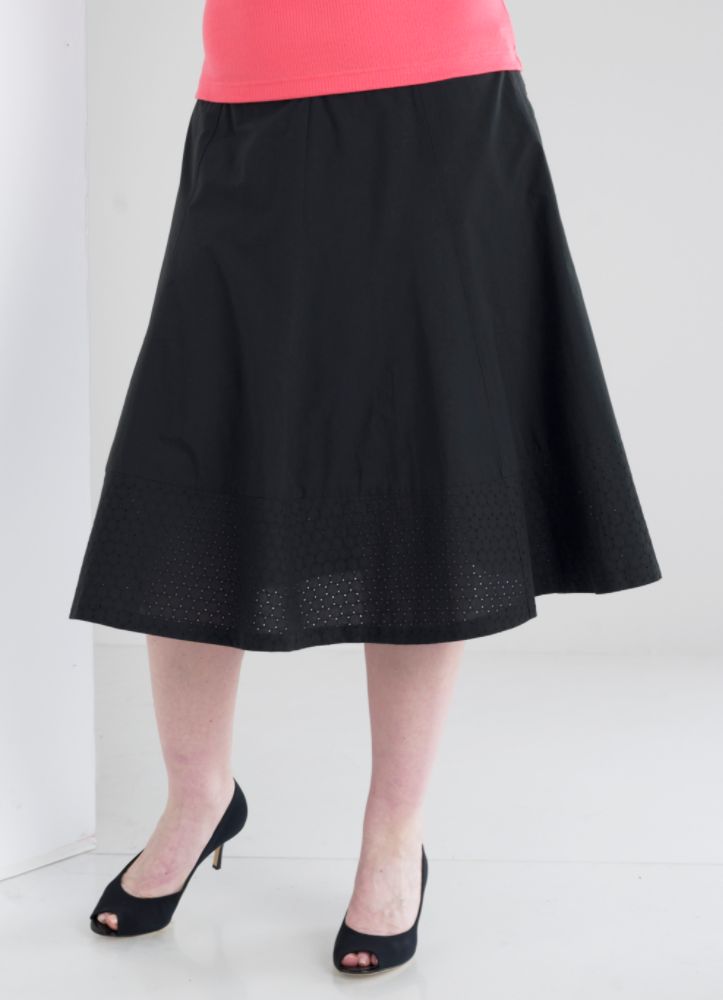 Apostrophe Women's Plus Eyelet Trim Skirt