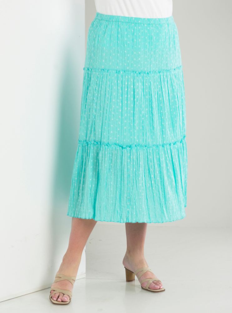 Classic Elements Women's Plus Pull-On Shiffli Skirt