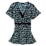 Apostrophe Women's 16W to 26W Matte Jersey Two-Layer Cross Front Top