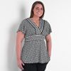 Junior's Plus Charmuese Top Geo Print