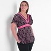 Junior's Plus Charmuese Top Pink Combo