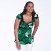 Juniors Plus Cross Over Print Top