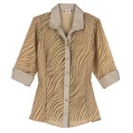 Covington Women's Plus Linen Button Down Shirt