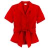 Women's Plus Short Sleeve Belted Blouse