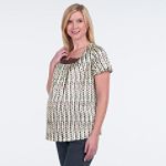 New Additions Short Sleeve Charmeuse Crochet Square Neck