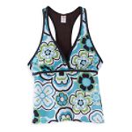 Free Country Sport Back Hibiscus Print Tankini